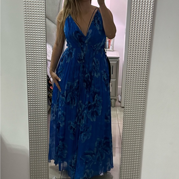 Halston Mindy Floral Chiffon Gown - Picture 1 of 7